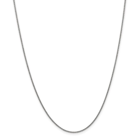 10k WG 1.5mm Solid Polished Cable Chain in 10k White Gold