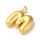 thumbnail image 2 of Brass Pendants Real 18K Gold Plated Balloon Letter Charms Letter M 19.5x17x5.5mm Hole: 3.3mm, 2 of 3