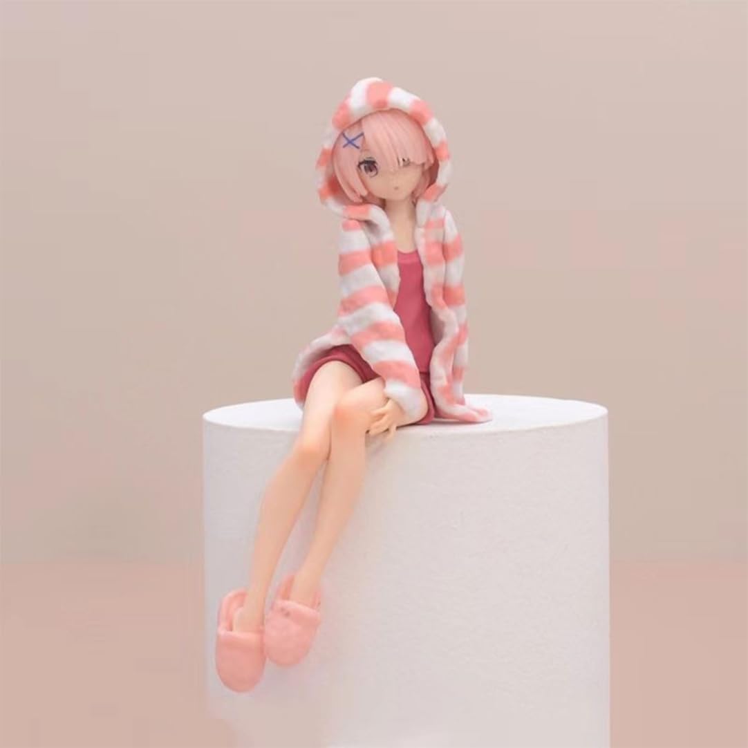 New Re Zero Starting Life in Another World Ram sweater (pink Ver) Character Anime Model Statue Action Figures Desktop Ornament Popular Decorations Fan Souvenirs Creative Gift Collectable