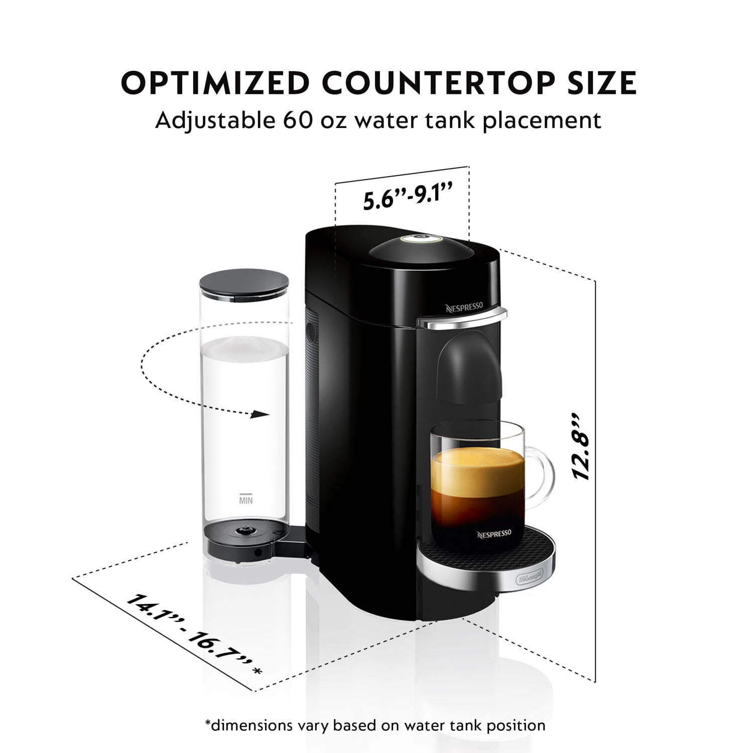 Nespresso Vertuo Plus Coffee and Espresso Machine by De'Longhi with Aeroccino, Limited Edition, Black Matte