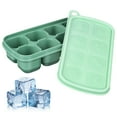 thumbnail image 4 of ColoMX Bandeja de hielo para congelador, bandeja de hielo de silicona con tapa, contenedor de preparación de comidas, moldes para sopa, fabricante de cubitos de hielo, contenedor con tapa, 4 of 7