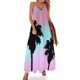 thumbnail image 1 of Vestido sin mangas con palmeras al atardecer en colores pastel, vestido para mujer, vestidos de verano para mujer , vestido para niñas, 1 of 7
