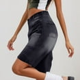 thumbnail image 5 of Hienoo Women's Denim Bermuda Shorts High Waist Straight-Leg Jean Shorts, Sizes S-XL, 5 of 8