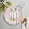 thumbnail image 6 of BalsaCircle 10 Round 10" Blush Glossy Disposable Salad Dinner Plastic Plates Gold Trim Party Events Decorations, 6 of 8