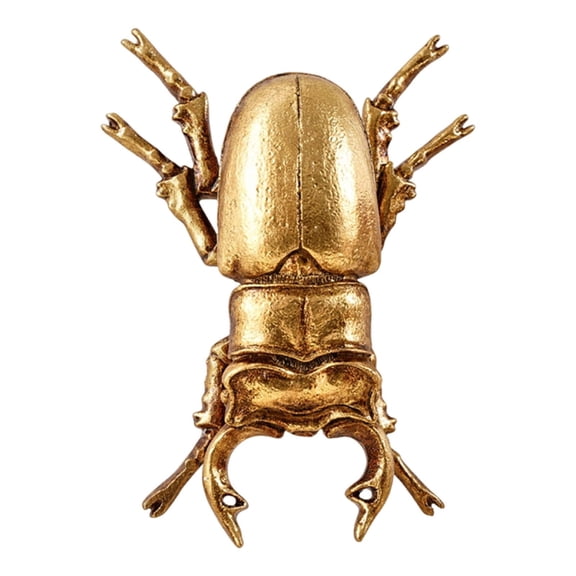 Gold Stag Beetle Wall Decor Animal Art Sculpture Lightweight Resin Material for Home Office Wall Hanging