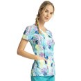 thumbnail image 4 of Tooniforms Scrubs Top For Women V-Neck Print TF776, L, Reef Action, 4 of 6