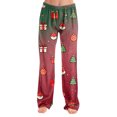 thumbnail image 2 of Christmas Pajama Pants for Women Christmas Gift Graphic Comfy Pj Bottoms Casual Soft Lounge Sleep Pants Holiday Pajama Pants Green,2XL, 2 of 5