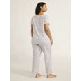 thumbnail image 5 of Joyspun Women's and Women’s Plus Lightweight Sleep Tee and Pants Set, 2-Piece, Sizes XS to 3X, 5 of 5