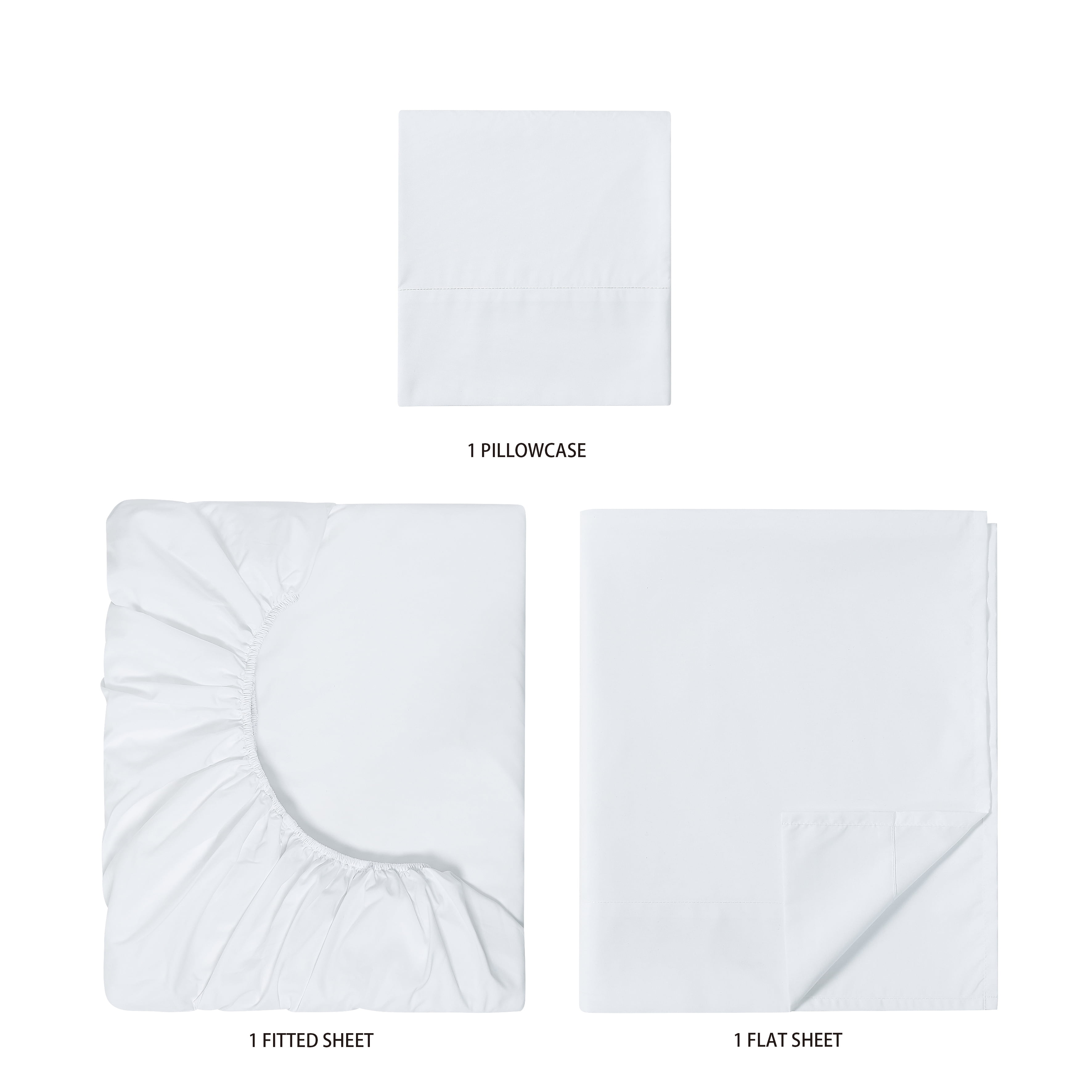 Mainstays Comfort Chill Microfiber Bed Sheet Set, Twin, Arctic White, 3 Piece