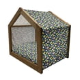 thumbnail image 2 of Fruits Pet House, Hand Drawn Vegan Options Sliced Lemons Strawberries and Oranges Doodle Style Food, Outdoor & Indoor Portable Dog Kennel with Pillow and Cover, 5 Sizes, Multicolor, by Ambesonne, 2 of 5