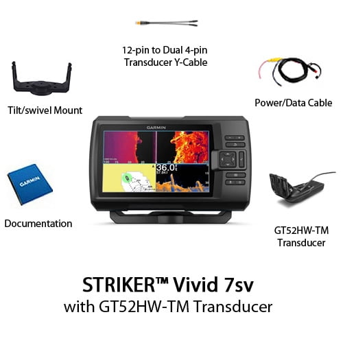 Garmin STRIKER Vivid 7sv 7 inch CHIRP Fishfinder with GT52HW-TM Transducer  