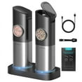 thumbnail image 2 of Ultrean Electric Salt & Pepper Grinder Sets, 2pcs Rechargeable, Adjustable, Stainless Steel Construction, Auto Dust Lids, LED one-hand operation, 2 of 10