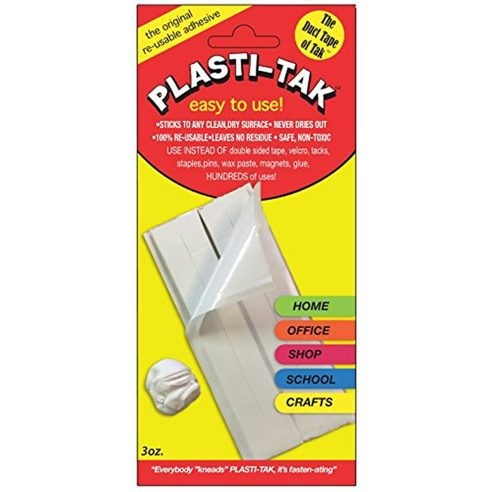 PLASTITAK 99 Reusable Adhesive Sticks to Any Clean Dry Surface, 3 oz