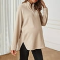 thumbnail image 7 of breaise Maternity Long Sleeve Sweatshirt for Women Zip Up V Neck Pullover Trendy Side Split Pregnant Shirts for Women 2025, 7 of 7