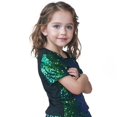 thumbnail image 2 of GiLiling Girls Sequin Performance T Shirt Short Sleeved Summer Lightweight Comfy Soft Casual Round Neck Top (Green, 7-10 Years), 2 of 4