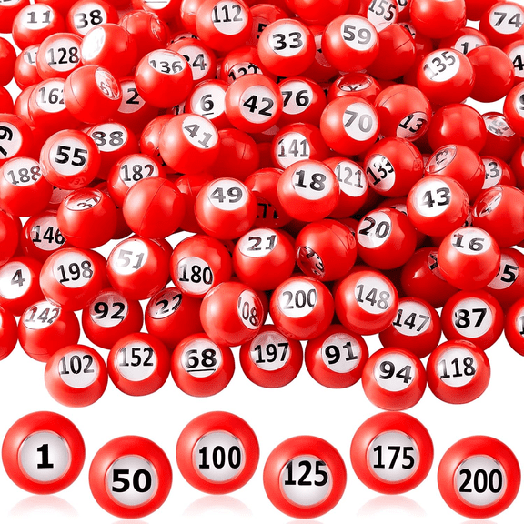 200-Piece Raffle Bingo Ball Set - Numbered 1-200 with Easy Read Window, Mini Pla