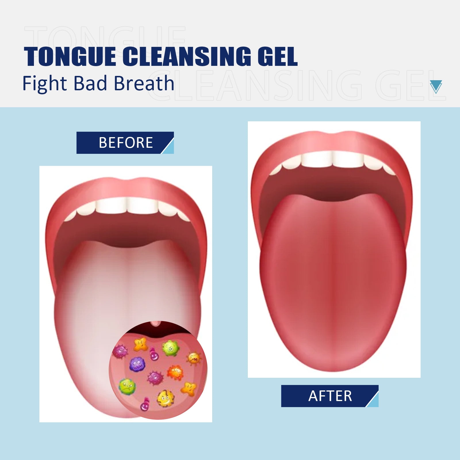 Alvantor Tongue Gel Cleaner Oral Care Kit with Brush for Adults 1.76oz