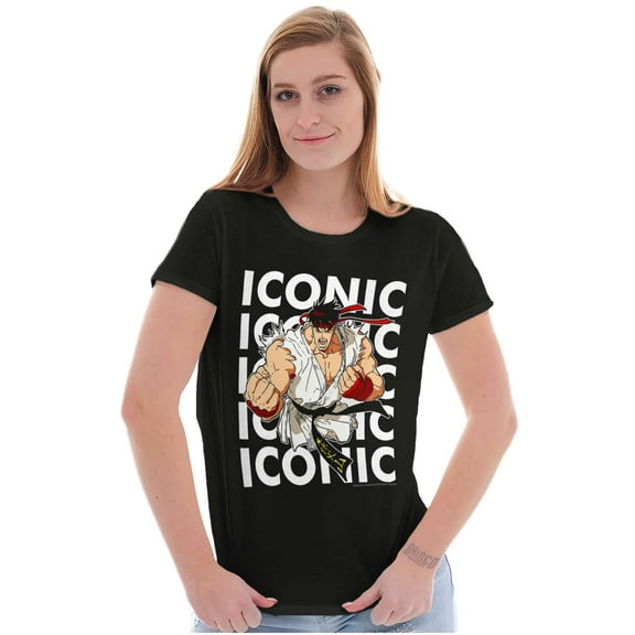 Street Fighter Iconic Video Game Ryu Womens Slim Fit Graphic Tee Brisco Brands S