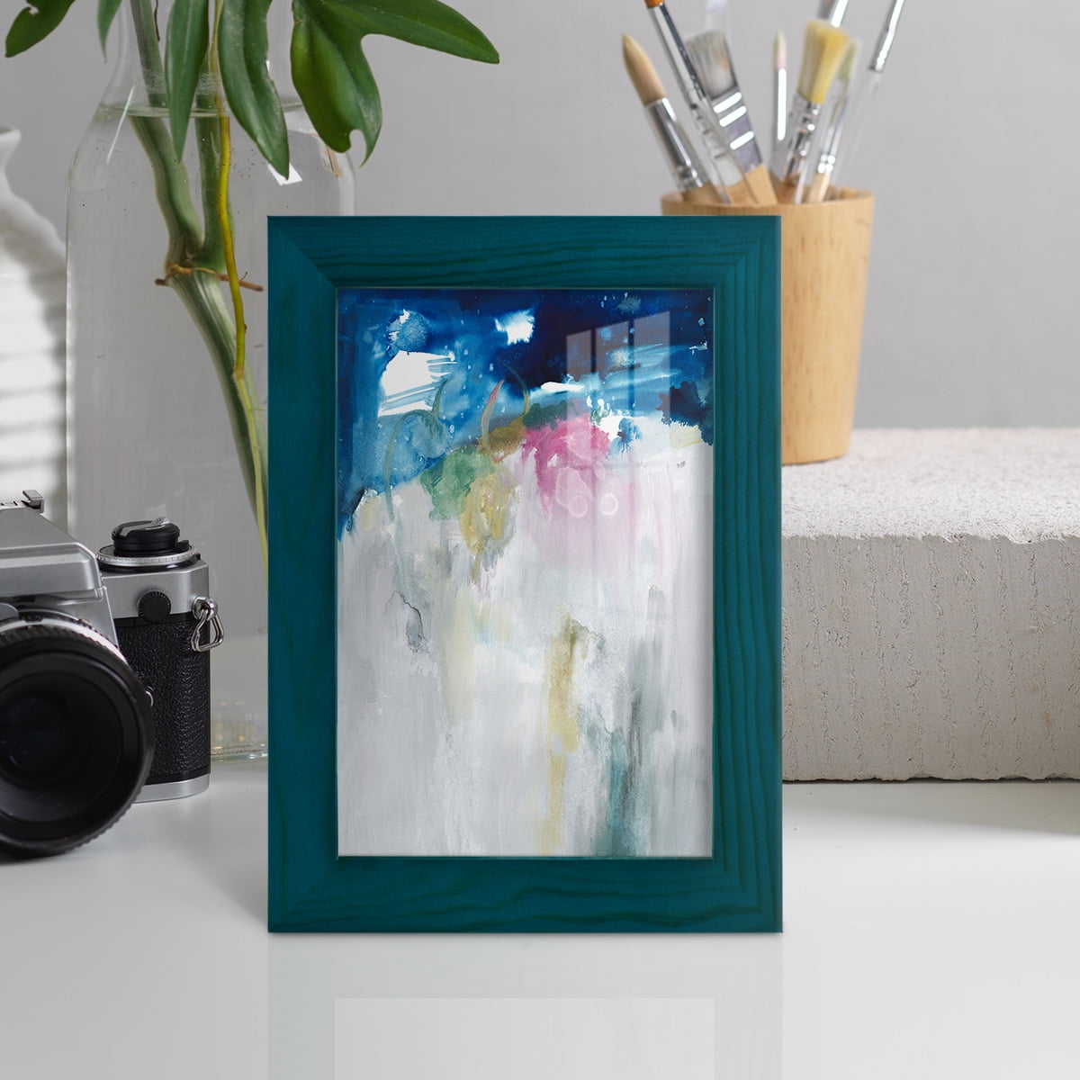 Rising I - Framed Print w/glass - Ocean Blue