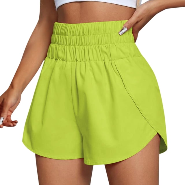 Ploknplq Shorts for Women,Ladies Shorts,Loose Shorts Women,Running Shorts Workout Elastic Waist Athletic Yoga Pants Sports Pants,Womens Shorts Dressy Casual,Comfy Shorts for Women Mint Green S
