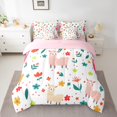 thumbnail image 2 of YST, Alpaca, Bedding Set, Cartoon, 7-Piece, King Size, Colorful Flowers, Polyester, Comforter Set, Bed In A Bag, 2 of 5