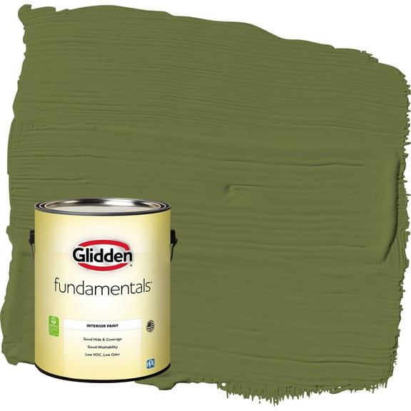Glidden Fundamentals Oakmoss / Green Flat Interior Paint, 1 Gallon