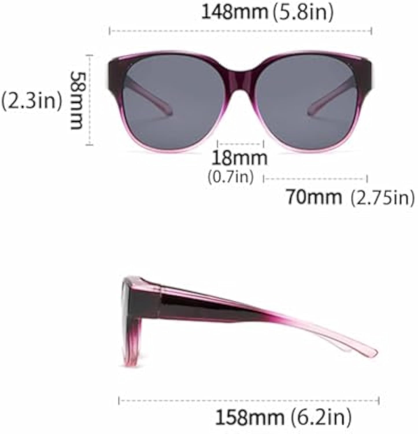 Belladora Fit Over Sunglasses for Women, Polarized Uv400 Protection Prescription Sunglasses for Car, Beach, Golf(Black)