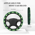 thumbnail image 3 of Xecao Green Night Sky Moon Branches patten Stretch Elastic Steering Wheel Cover, fits all vehicles, 15-inch diameter, 3 of 6
