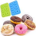 thumbnail image 2 of 200-Pack Donut Baking Pan of 100% Nonstick Silicone. BPA Free Mold Sheet Tray. Makes Perfect 3 Inch Donuts. FDA Approved Food Grade. Easy Clean, Dishwasher Microwave Safe(Fluorescent green & Blue), 2 of 8