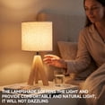 thumbnail image 2 of DAYBETTER Table Lamp for Bedroom, Bedside Table Lamps with 3 Color Temperatures, Bulb Included, Wooden Night Lamp for Living Room, Office, Bedroom, 2 of 7