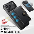 thumbnail image 5 of For iPhone 18 Pro Max 6.9" 2 in 1 Detachable Back Cover Wallet Case, With Card Holder Leather Pocket Slim Phone Case,Black,For iPhone 18 Pro Max, 5 of 6