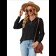 thumbnail image 3 of Blusas de Larga con Cuello en V para Mujer, Blusas Casuales Tipo Jersey, Blusas Holgadas y Elegantes, Blusas Tipo Túnica para Otoño. Negro M, 3 of 10