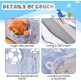 thumbnail image 3 of LinkRomat 2-in-1 Kids Couch, Glow in The Dark Toddler Sofa Bed, Foldable Baby Floor Bed and Convertible Kids Chair, Comfy Lounger for Playroom, Bedroom, and Travel, 3 of 7