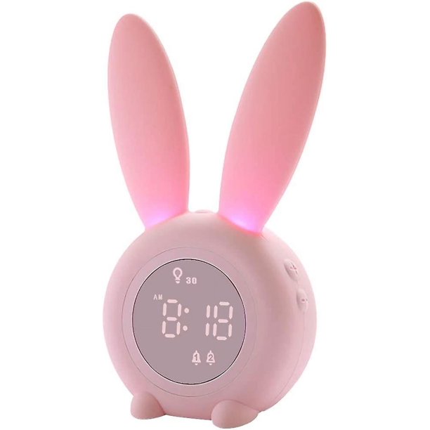 Reloj Despertador Infantil para Niños, Despertadores Infantiles para Dormitorio De Niñas Y Niños, Luz Nocturna para Niños, 5 Tonos De Llamada, Control Táctil Y Posposición Recargable