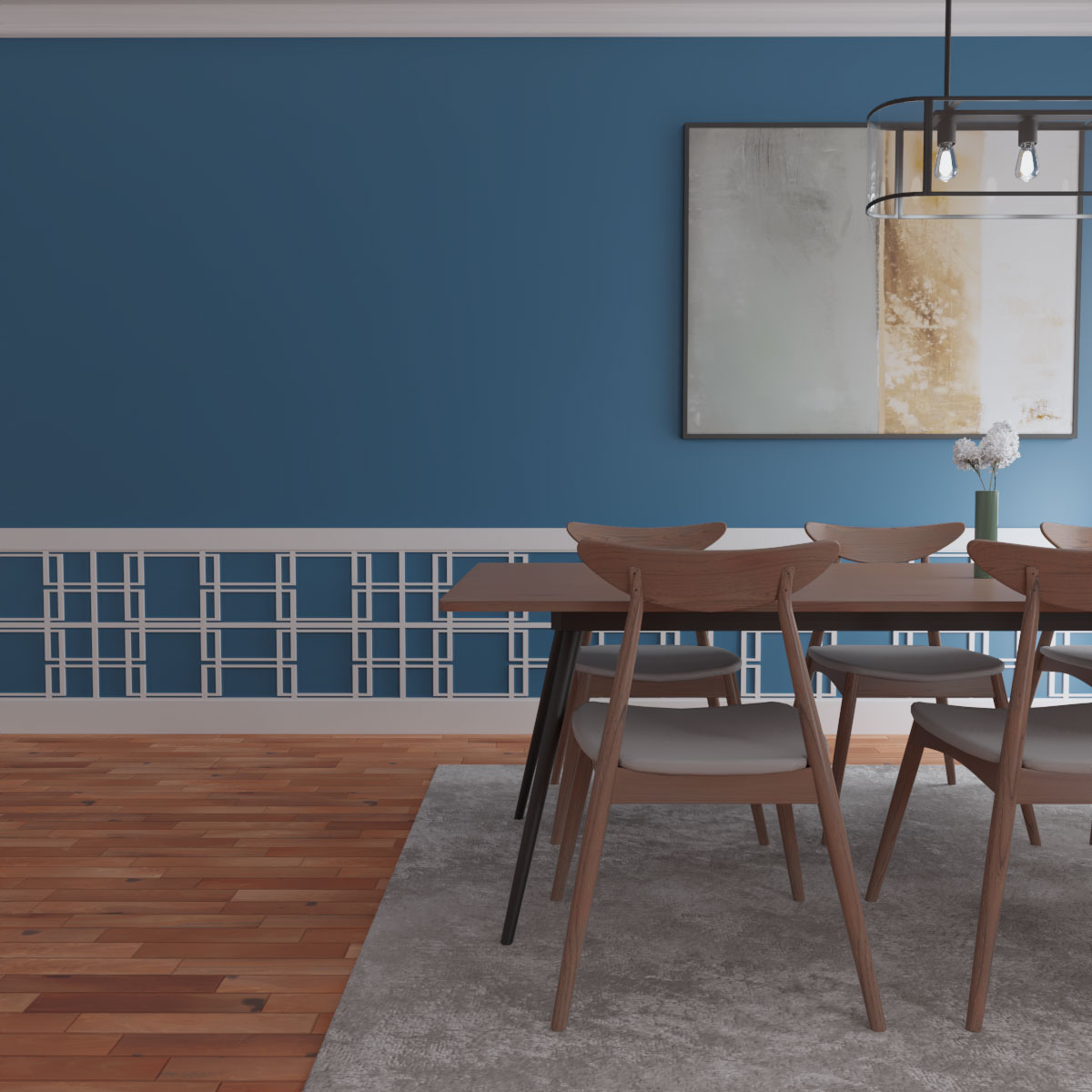 Ekena Millwork 32"H x 94 1/2"W Granby PVC Wainscot Paneling Kit