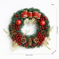thumbnail image 2 of Durable Artificial Christmas Wreath for Front Door Decor, 24 Inch Festive Holiday Garland with Berries Pinecones Bow for Mantel Window Wall Holiday Home Decorations Gift, 2 of 3