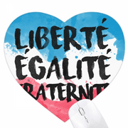Liberte Egalite Fraternite France Mark Flag Heart Mousepad Rubber Mat Game Office