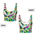 thumbnail image 5 of Fotbe Colorful Tie Dye Stained Glass Pattern Womens' Sports Bra Longline Wirefree Padded with Medium Support Sports Moisture-Wicking Workou Vest,Tank Top-Medium, 5 of 7