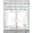 Faux Linen Valances for Windows Abstract Art Teal Grey Stripes Curtains