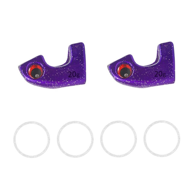 2x Señuelos para Pesca de Calamar y Camarón, Equipos de Pesca, Accesorios, Señuelos para Camarones Púrpura