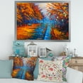 thumbnail image 3 of Designart 'Orange Autumn Landscape With Little Road II' Traditional Framed Art Print, 3 of 4