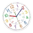 thumbnail image 1 of Reloj de pared infantil silencioso, ideal para la enseñanza. Diseño decorativo de pared redondo de madera de 30 cm (12 pulgadas). Estilo A, 1 of 9