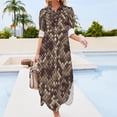 thumbnail image 3 of 2024 Snakeskin Python Casual Dress Animal Print Street Style Dresses Long Sleeve Vintage Women V Neck Custom Oversize Chiffon Dress, 3 of 7