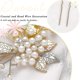 thumbnail image 3 of Pearl Bride Wedding Hair Pins Leaf Bridal Head Piece Flower Hair Accessories For Women And Girls (pack Of 3) (gold), 3 of 4