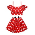 thumbnail image 2 of Girls Polka Dot Two Piece Swimsuit With Headband Off Shoulder Role Play Swimwear 2-8T, 2 of 7