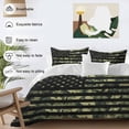 thumbnail image 3 of 3 Piece Green Camouflage American Flag Duvet Cover Set Queen Size, Microfiber Comforter/Quilt Cover with Corner Ties and 2 Pillowcases, Wooden Grain All Season Soft Bedding with Zipper Closure, 3 of 8