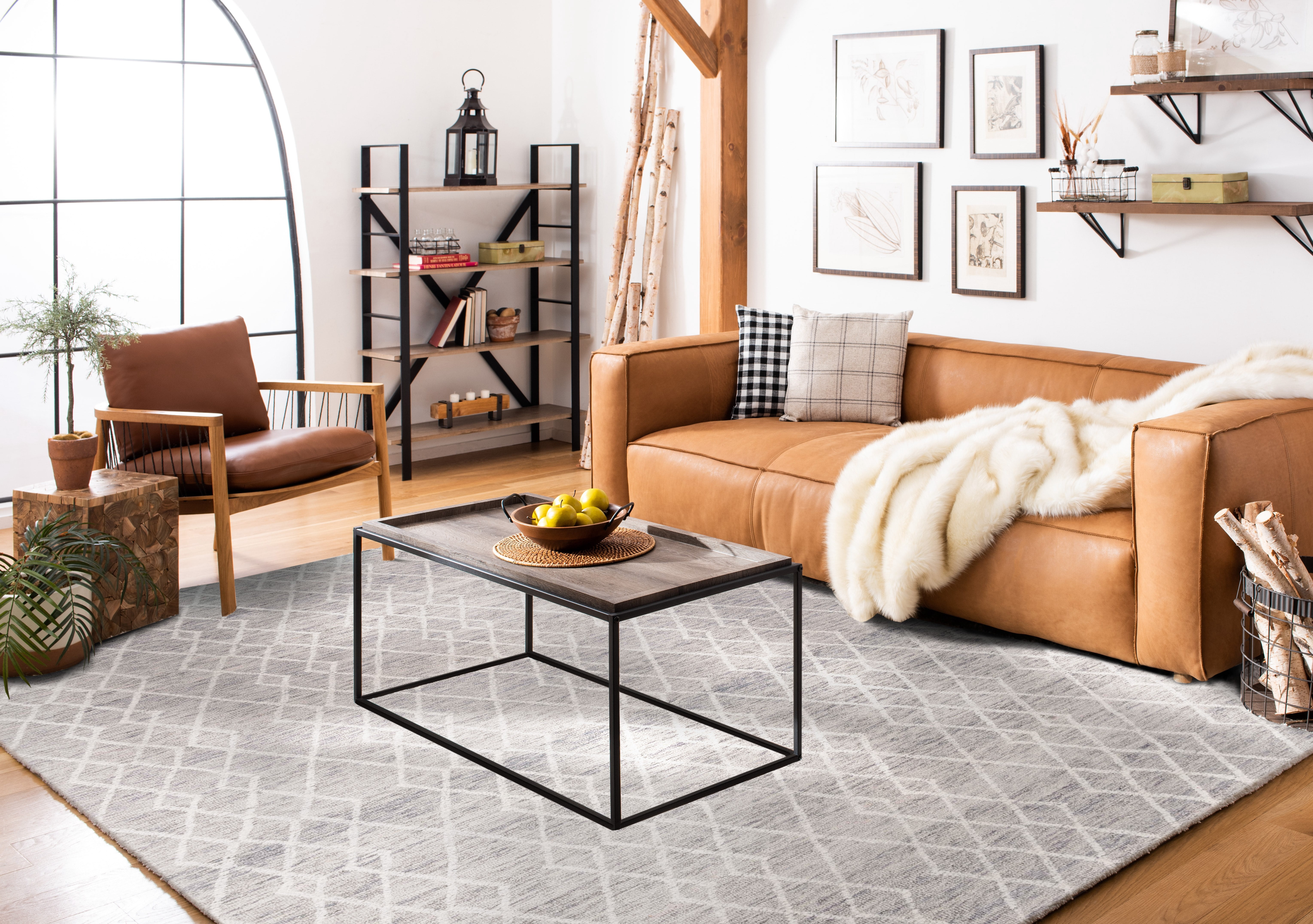 SAFAVIEH Metro Jenny Diamond Area Rug, Grey/Ivory, 6' x 6' Square