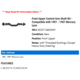 thumbnail image 2 of Front Upper Control Arm Shaft Kit - Compatible with 1981 - 1987 Mercury Lynx 1982 1983 1984 1985 1986, 2 of 2