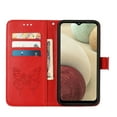 thumbnail image 6 of Galaxy A12 Wallet Case, Embossed Butterfly PU Leather Credit Card Holder Slots Full Body Protection Kickstand Flip Folio Shockproof TPU Phone Cover for Samsung Galaxy A12,Red, 6 of 7