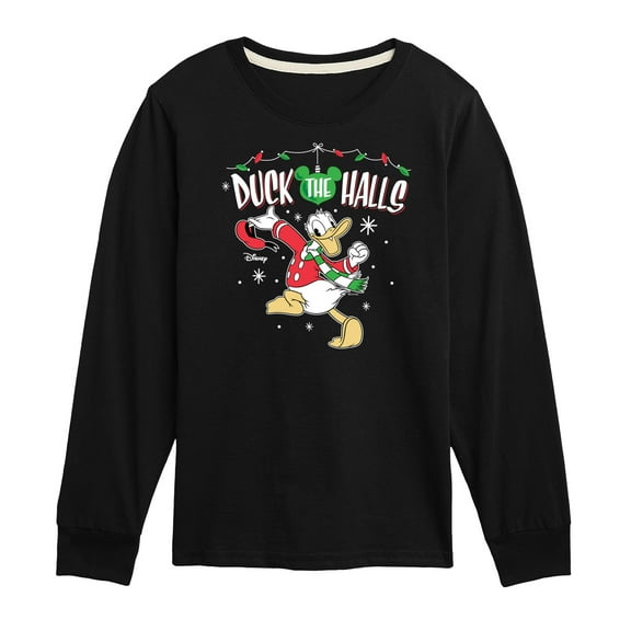 Disney - Duck The Halls Donald Duck Christmas - Toddler & Youth Long Sleeve Graphic T-Shirt
